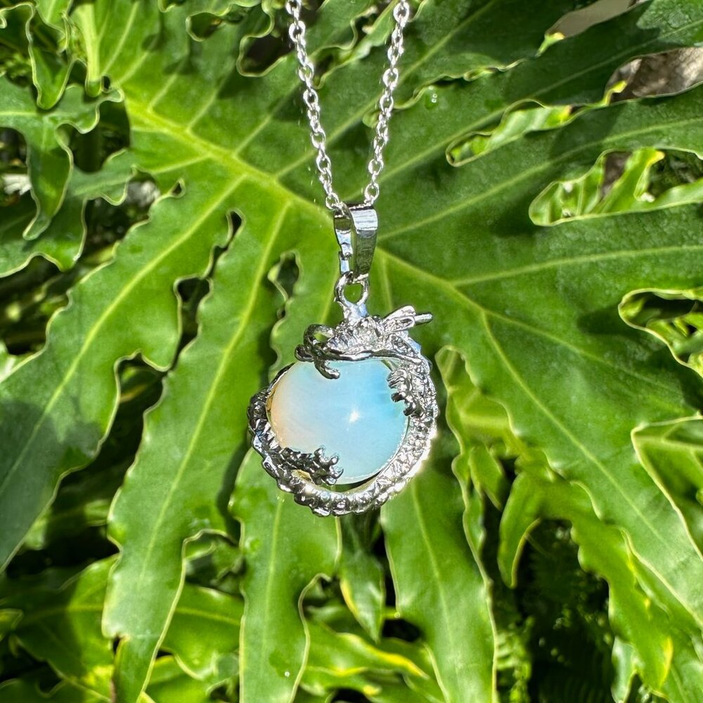 NEW Opalite Dragon Ball Pendant Gorgeous Opalite Necklace Man Made